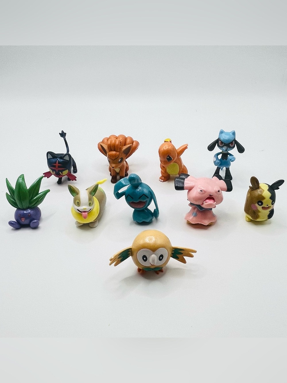 Lot Of 10 Nintendo Pokemon Jazwares, WCT Mini Figures Lucario Charmander Litten